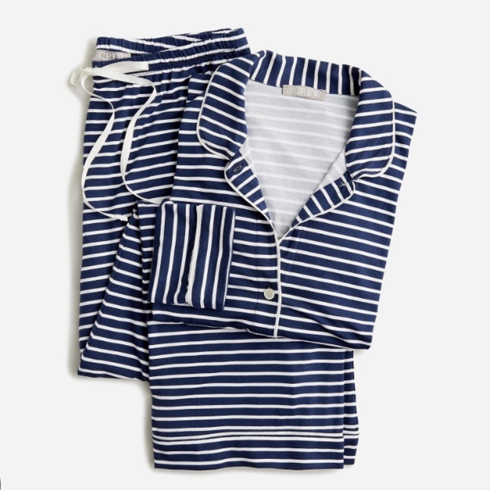 J. Crew Women’s Navy Striped Dreamy Pajama Set